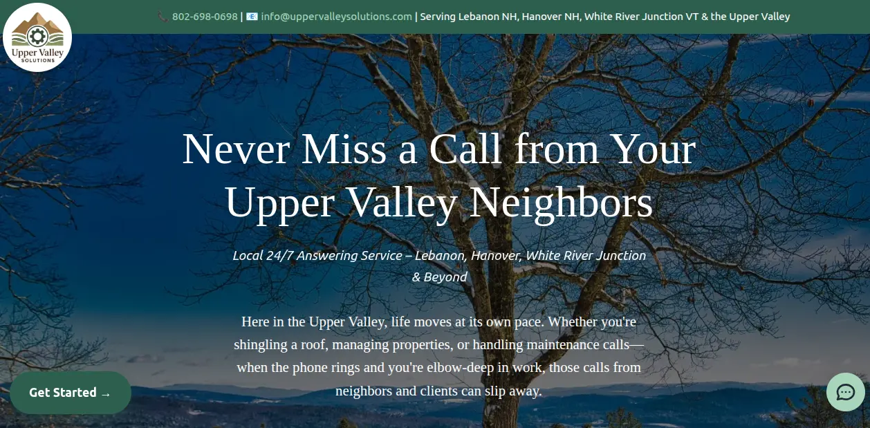 Upper Valley Solutions — website for business bringing tech to local small businesses